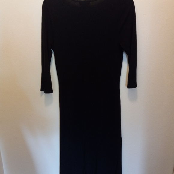 Calvin Klein Faux Wraparound Black Dress - Picture 4 of 5